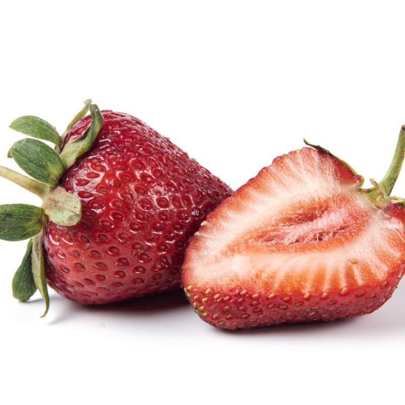 Red fresh strawberries with green leaves. High quality photo